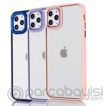 Ally iPhone 11 6.1inç Kılıf Parlak Renkli Çerçeveli Ultra Lüx TPU Silikon Kılıf