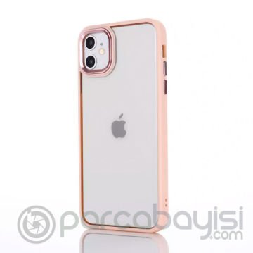 Ally iPhone 11 6.1inç Kılıf Parlak Renkli Çerçeveli Ultra Lüx TPU Silikon Kılıf