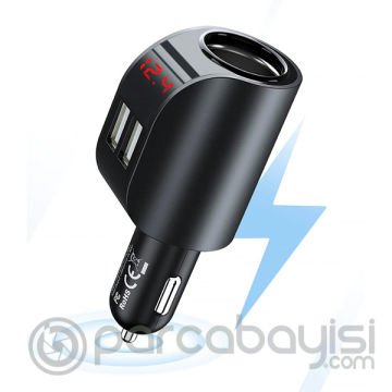 Floveme 3.1A Çift Usb Dijital Ekran Araba Çakmaklık Şarj Cihazı