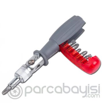 Ally FO-9005X 11 Parça Profesyonel Oynar Esnek Başlıklı Cırcır Lokma Tornavida Tamir Set