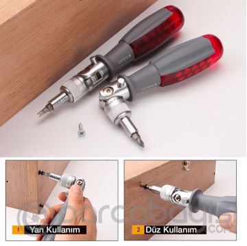 Ally FO-9005X 11 Parça Profesyonel Oynar Esnek Başlıklı Cırcır Lokma Tornavida Tamir Set