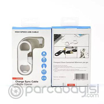 Metal Anahtarlık Ve Açacak Micro Usb Kablo