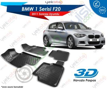 Bmw 1 F20 2011 Sonrası Uyumlu Araca Özel 3D Havuzlu Paspas