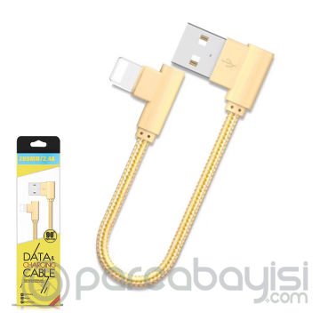 Ally İphone Lightning Eğik Başlı Halat Usb Kablo 20cm