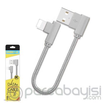 Ally İphone Lightning Eğik Başlı Halat Usb Kablo 20cm