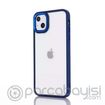 Ally iPhone 13 6.1inç Kılıf Parlak Renkli Çerçeveli Ultra Lüx TPU Silikon Kılıf