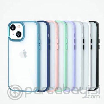 Ally iPhone 13 6.1inç Kılıf Parlak Renkli Çerçeveli Ultra Lüx TPU Silikon Kılıf