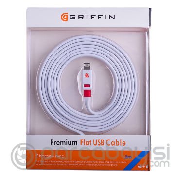 Griffin Flat Usb Kablo 2metre İPhone 11-11Pro XS XR-8-7