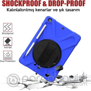 İPad 10.2 İnch 2019 Kalem Yerli Standlı Zırh Kılıf-shockproof case