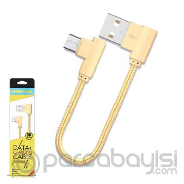 Ally Micro Usb Eğik Başlı Halat Usb Kablo 0,20cm Kısa Kablo
