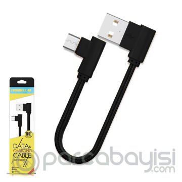 Ally Micro Usb Eğik Başlı Halat Usb Kablo 0,20cm Kısa Kablo