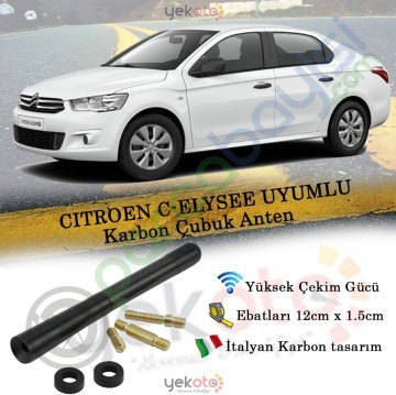 Cıtroen C-Elysee Uyumlu Karbon Fiber Oto Radio Anteni Çubuk Anten