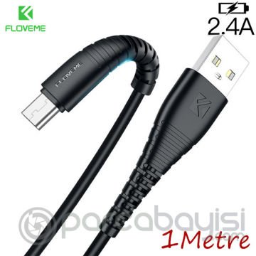 Floveme Usb Type C 2.4a Hızlı Şarj 1 Metre Şarj Usb Kablo