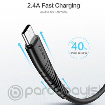 Floveme Usb Type C 2.4a Hızlı Şarj 1 Metre Şarj Usb Kablo