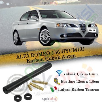 Alfa Romeo 156 Uyumlu Karbon Fiber Oto Radio Anteni Çubuk Anten