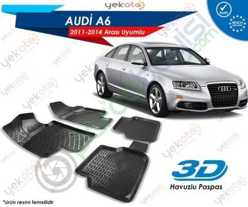Audi A6 2011-2014 Arası Uyumlu Araca Özel 3D Havuzlu Paspas