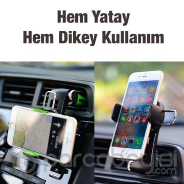 Ally 360 Dönebilen Araç Klima Havalandırma Bölmesi Kancalı Telefon Tutucu