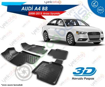 Audi A4 B8 2008-2015 Arası Uyumlu Araca Özel 3D Havuzlu Paspas