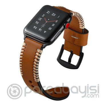 Ally Apple Watch 7-8 45mm 6-5-4 44mm Hakiki Deri Kordon Kayış 3-2-1 42mm