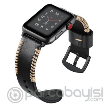 Ally Apple Watch 7-8 45mm 6-5-4 44mm Hakiki Deri Kordon Kayış 3-2-1 42mm