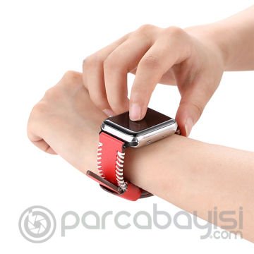 Ally Apple Watch 7-8 45mm 6-5-4 44mm Hakiki Deri Kordon Kayış 3-2-1 42mm