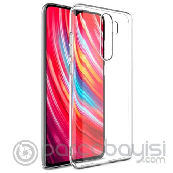 Xiaomi Redmi Note 8 Pro Kamera Korumalı Fit Şeffaf Silikon Kılıf