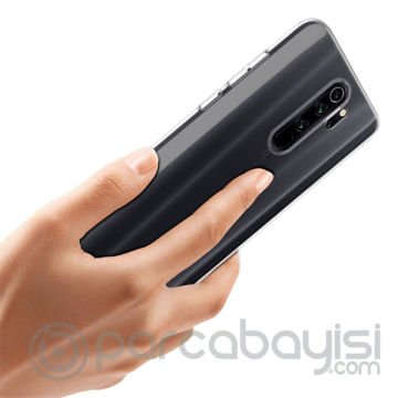 Xiaomi Redmi Note 8 Pro Kamera Korumalı Fit Şeffaf Silikon Kılıf