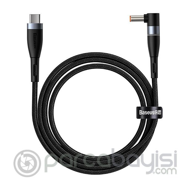 Baseus Zinc Manyetik Type-C to DC Round (5,5x2,5mm) Lenovo Laptop Şarj Kablosu 100W 2m