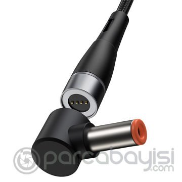 Baseus Zinc Manyetik Type-C to DC Round (5,5x2,5mm) Lenovo Laptop Şarj Kablosu 100W 2m