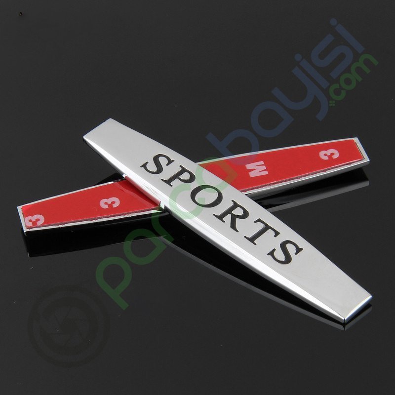 Sports Metal Paslanmaz Dekoratif Amblem Logo 2 Adet