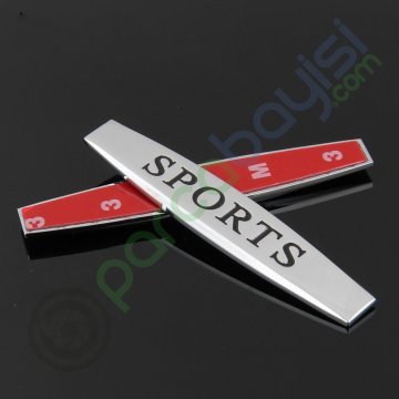Sports Metal Paslanmaz Dekoratif Amblem Logo 2 Adet