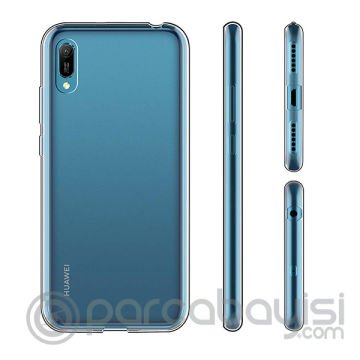 Huawei Y6 Pro 2019 Kamera Korumalı Fit Şeffaf Silikon Kılıf