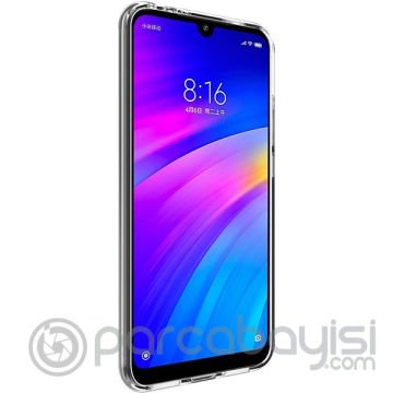 Xiaomi Redmi 7 Kamera Korumalı Fit Şeffaf Silikon Kılı