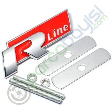 R Line Metal 3D Amblem Ön Panjur Logosu Orjinal Style Kırmızı