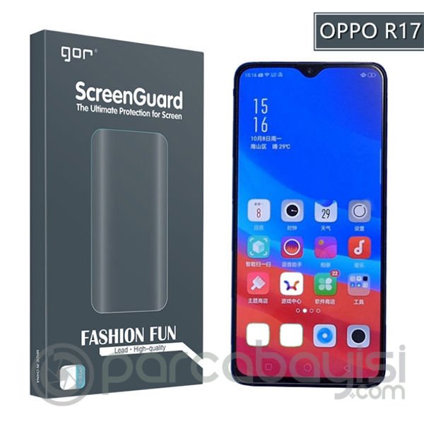 Gor Oppo R17,R17 Pro 3d Kavisli Darbe Emici Full Ekran Koruyucu 2 Adet Set