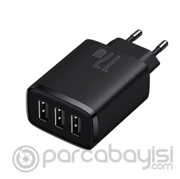 Baseus Kompakt 3 USB Portlu 17W Hızlı Şarj Başlığı Adaptörü