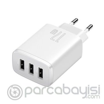 Baseus Kompakt 3 USB Portlu 17W Hızlı Şarj Başlığı Adaptörü