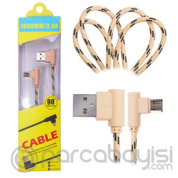 Ally Micro Usb Eğik Başlı Halat Usb Kablo 1metre
