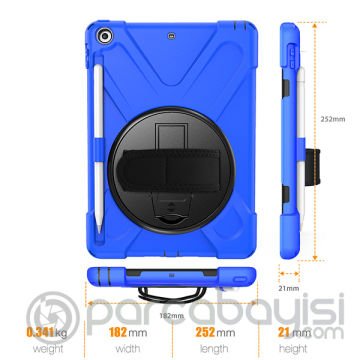 İPad 9.7,2017 İPad 9.7 2018 Kalem Yerli Standlı Zırh Kılıf-shockproof case