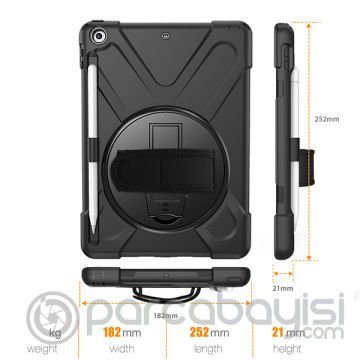 İPad 9.7,2017 İPad 9.7 2018 Kalem Yerli Standlı Zırh Kılıf-shockproof case