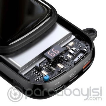 Baseus Qpow Dijital Göstergeli 20000mAh 20W Hızlı Şarj Powerbank iPhone Lightning Kablolu