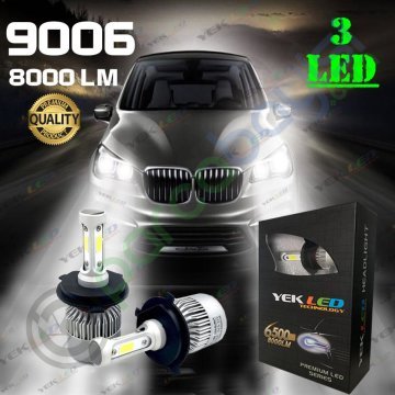 9006 Led Zenon Yeni Nesil 3 Led 3 Yönlü Şimşek Etkili 8000L Xenon