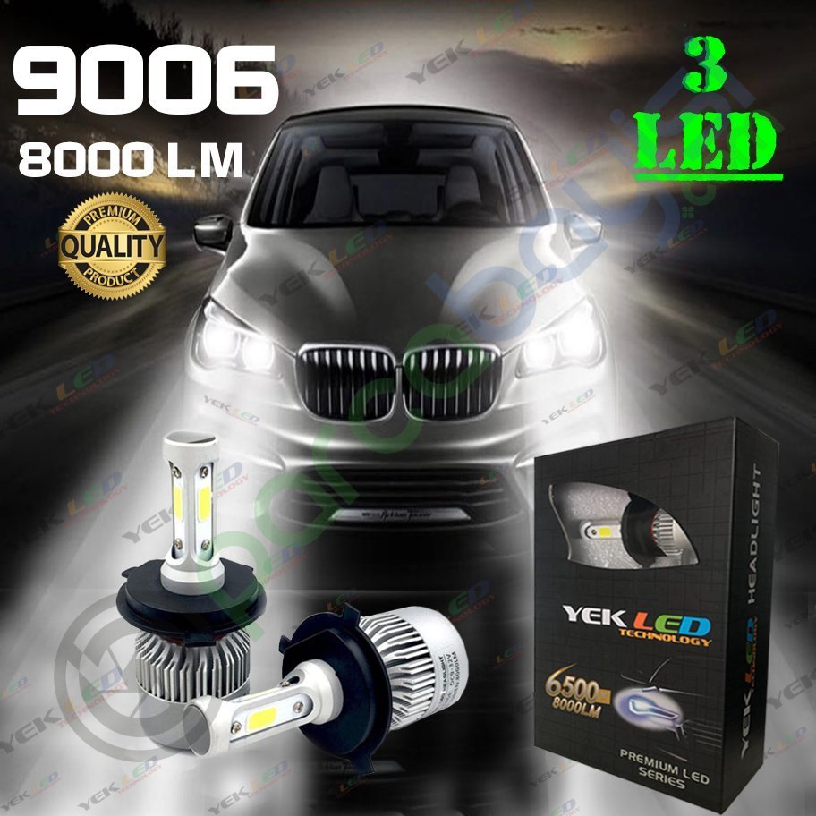 9006 Led Zenon Yeni Nesil 3 Led 3 Yönlü Şimşek Etkili 8000L Xenon