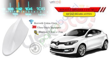 Renault Megane 3 Uyumlu Beyaz Shark Anten Köpek Balığı Anten