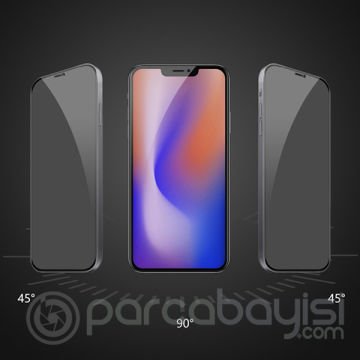 ALLY İPhone 12,12 PRO 6.1 3D Full Privacy Gizlilik Cam Ekran Koruyucu Anti-Spy