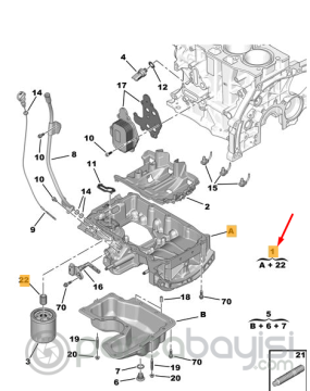 MOTOR YAĞI KARTERİ, ÜST  1.2 BENZİNLİ - ASTRA (O5 ) PSA ORJİNAL | 9827467380