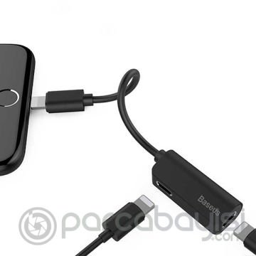 Baseus  L37 2in1 İphone Şarj Kulaklık Dönüştürücü Adaptör