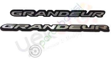 Grandeur 3D Metal Amblem Logo Sticker Büyük Boy 2 Adet