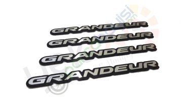 Grandeur 3D Metal Amblem Logo Sticker Büyük Boy 2 Adet