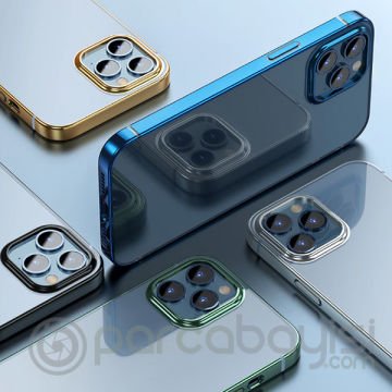 Baseus Glitter İPhone 12 Pro Max Şeffaf Lüx Silikon Kılıf Soft TPU Kılıf